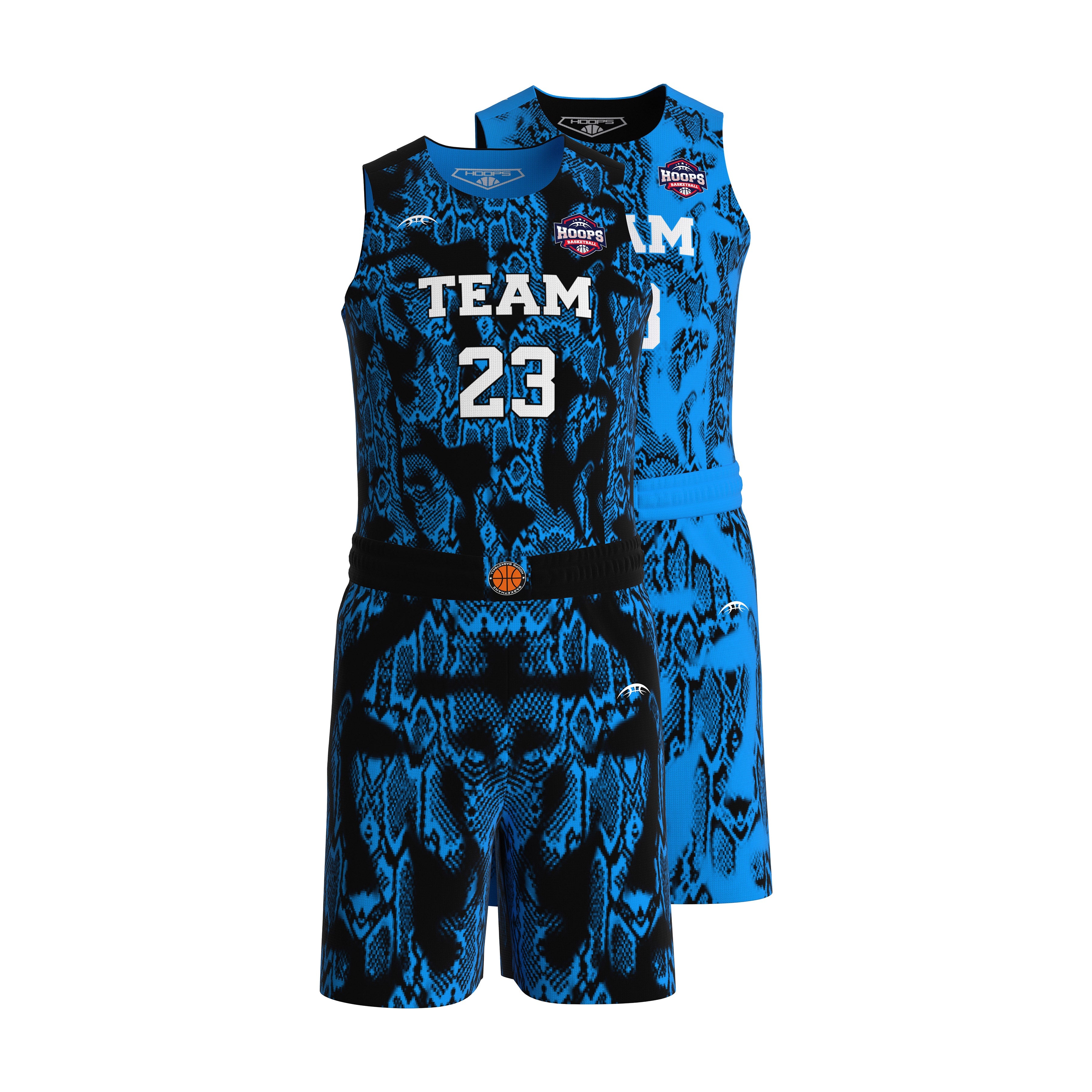 Custom All-Star Reversible Basketball Uniform - 186 Snake Camouflage 