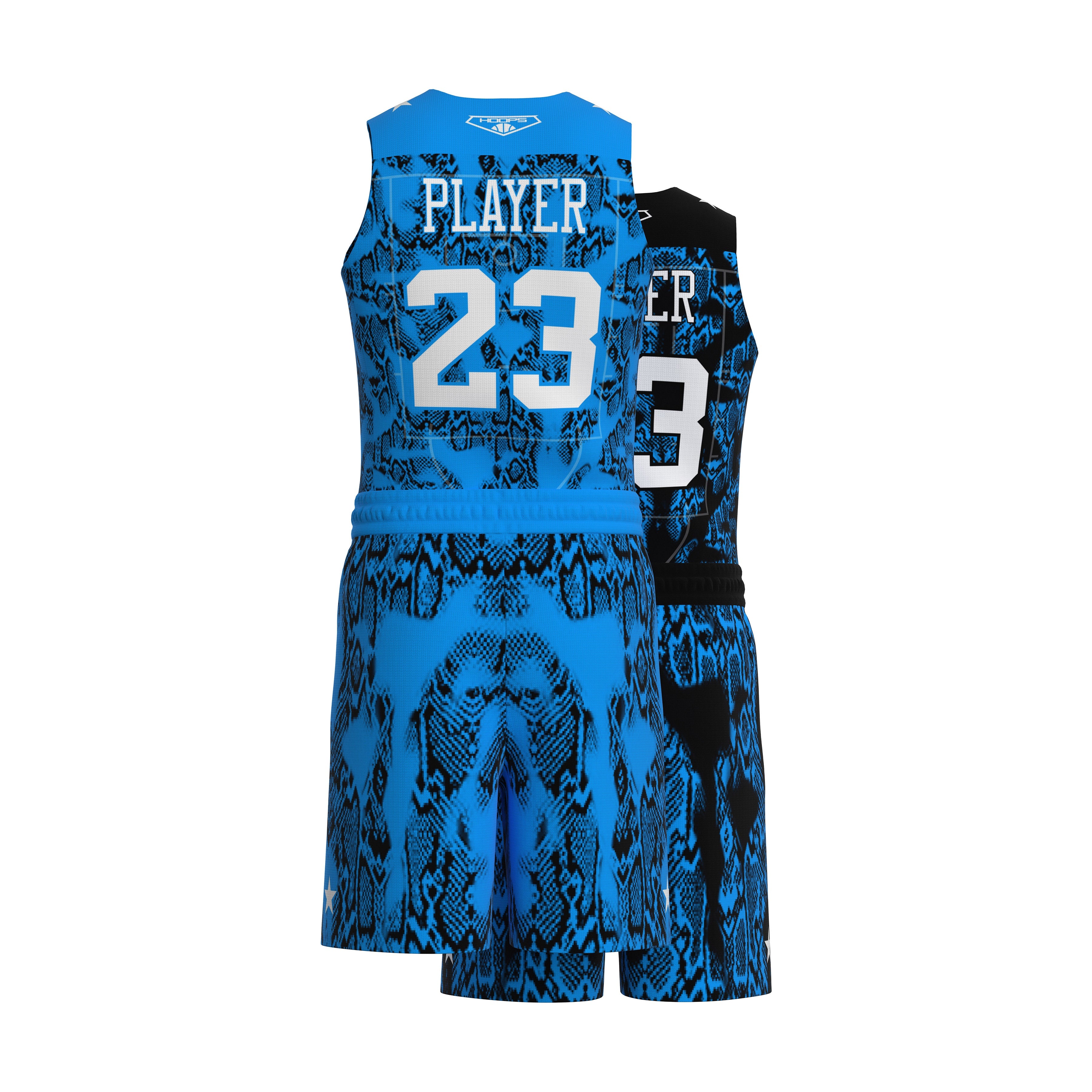 Custom All-Star Reversible Basketball Uniform - 186 Snake Camouflage 