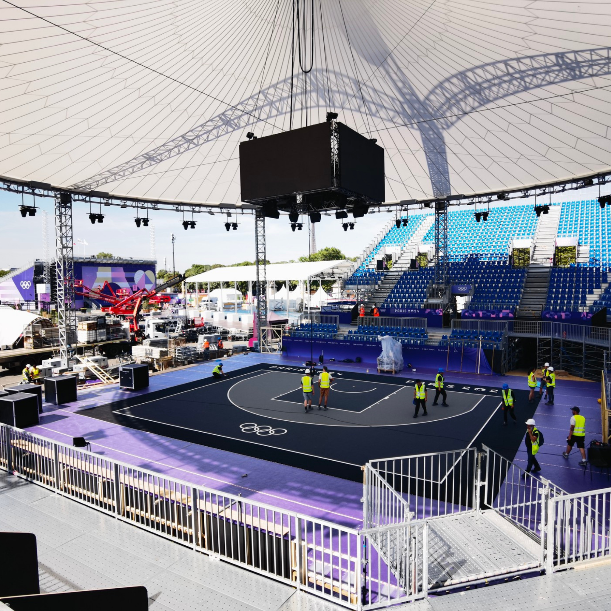 USA Enlio Official 3X3 Basketball Court – FIBA ​​Certified – 25' x 54' Large Training Court